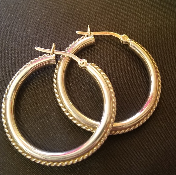 Jewelry - 925 solid silver large vintage hoops Jewelry - 925 solid silver large vintage hoops